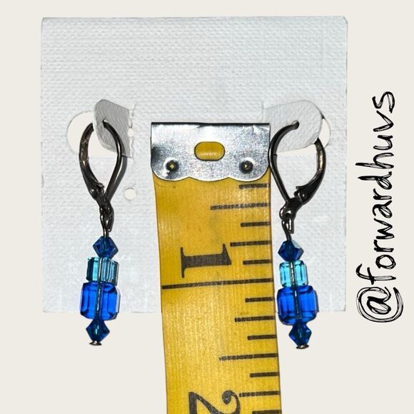 Bundle Sale 3 for $15 | Hand Crafted Blue Bead Earrings – Multi-Tone Beads - Picture 6 of 7